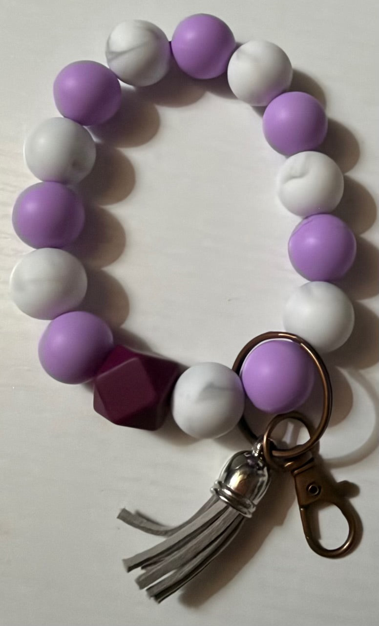 purple white wristlet