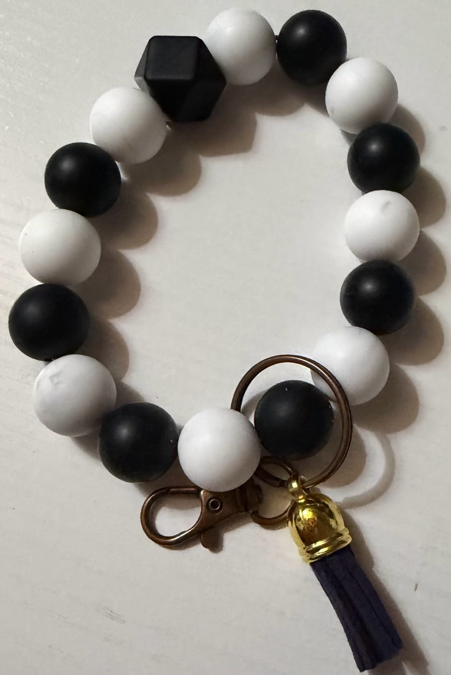 black white wristlet