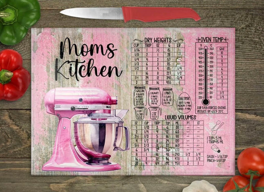 Mom’s kitchen conversion glass cutting board