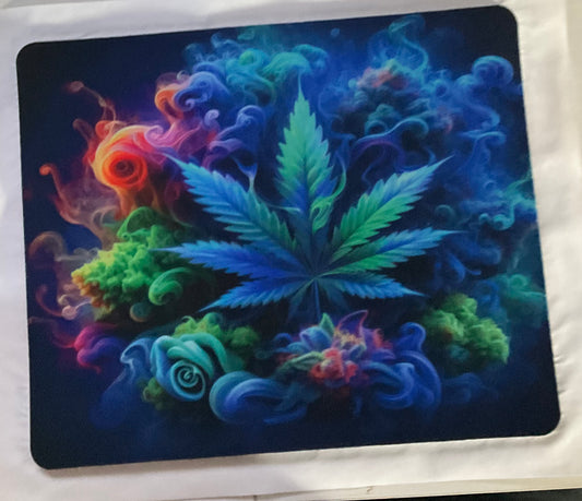 Colorful weed mouse pad