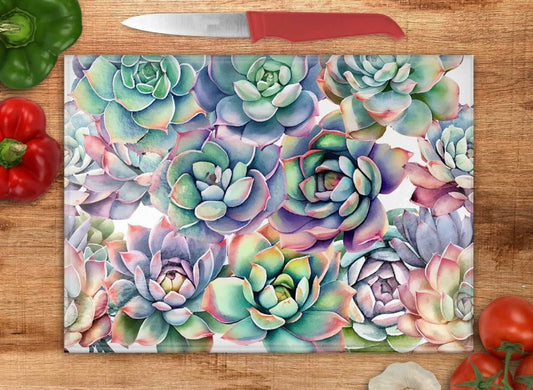 Succulent glass cutting board