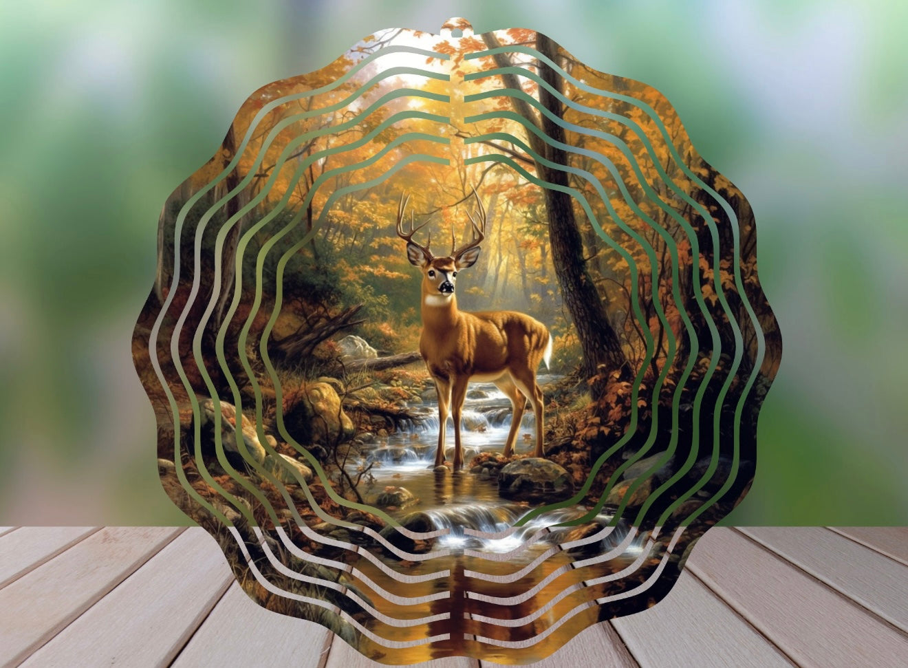 Deer with river wind spinner