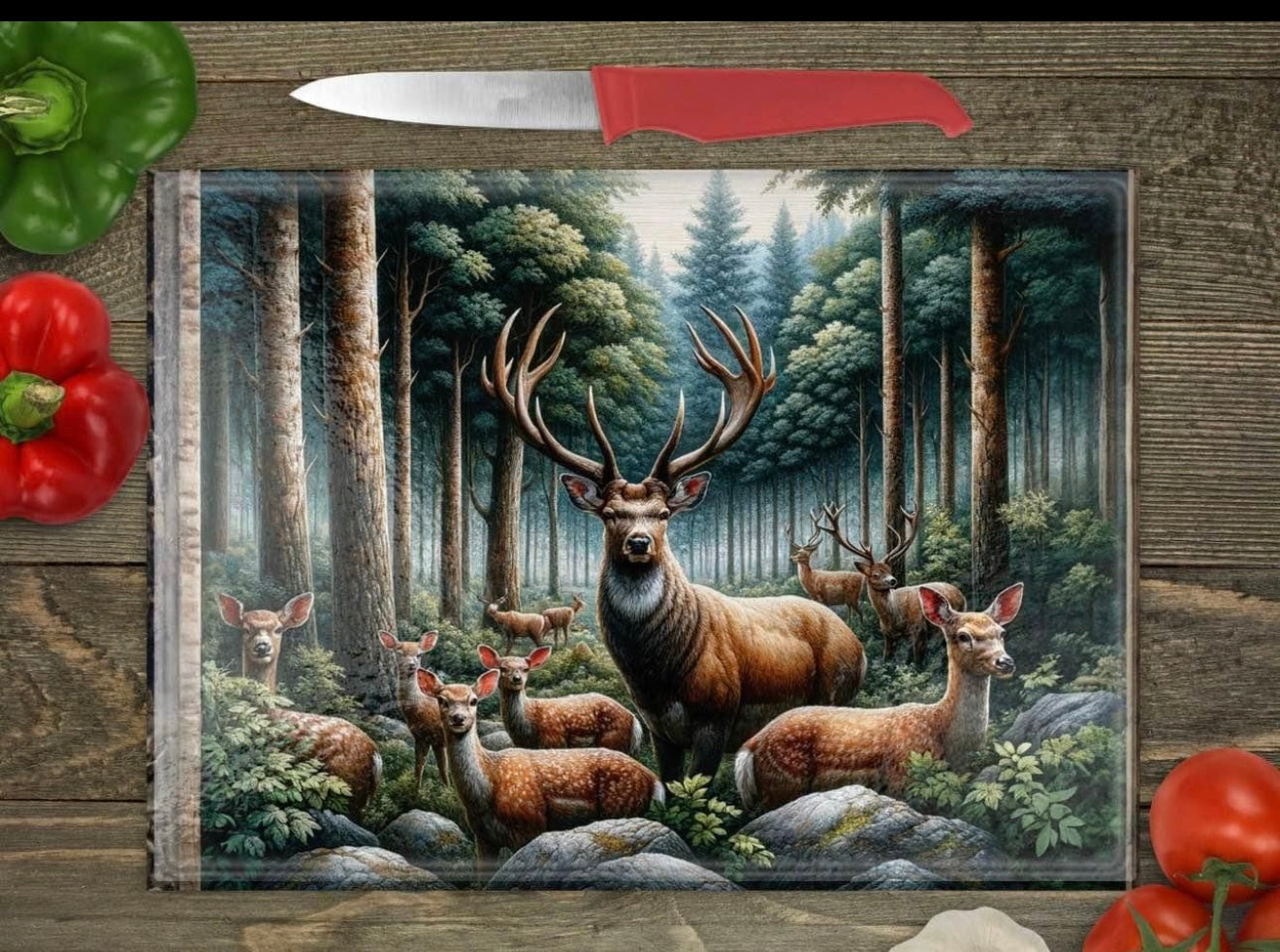 Deer glass cutting board