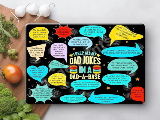 Dad jokes glass cutting board