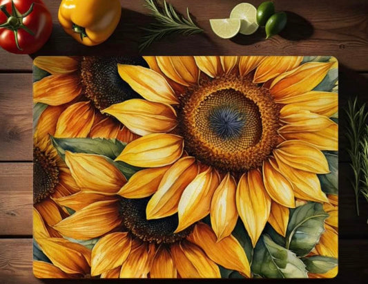 Sunflower glass cutting board