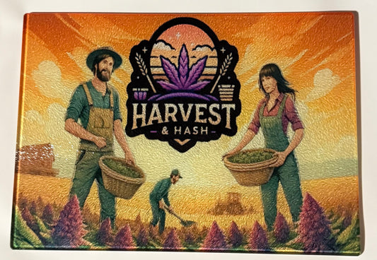 Harvest & hash glass cutting board