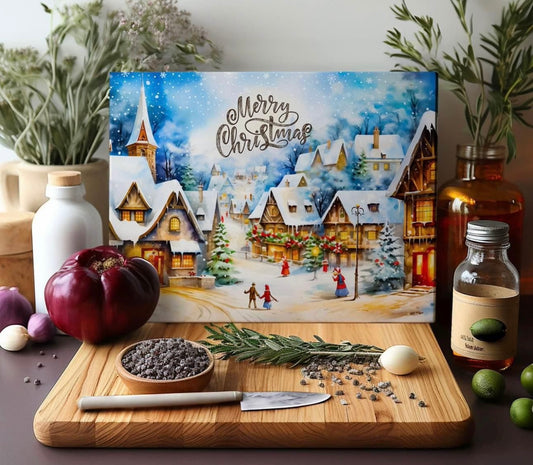 Merry Christmas glass cutting board