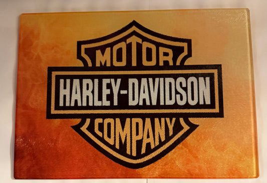 Harley Davidson glass cutting board