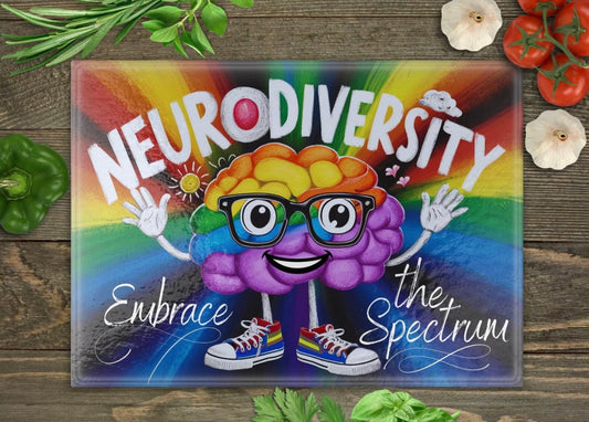 Neurodiversity glass cutting board