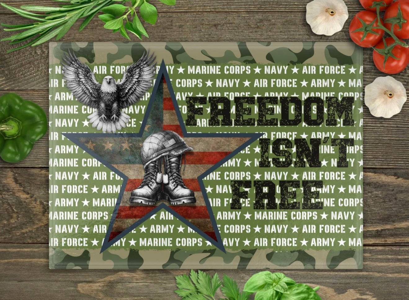 Freedom isn’t free glass cutting board