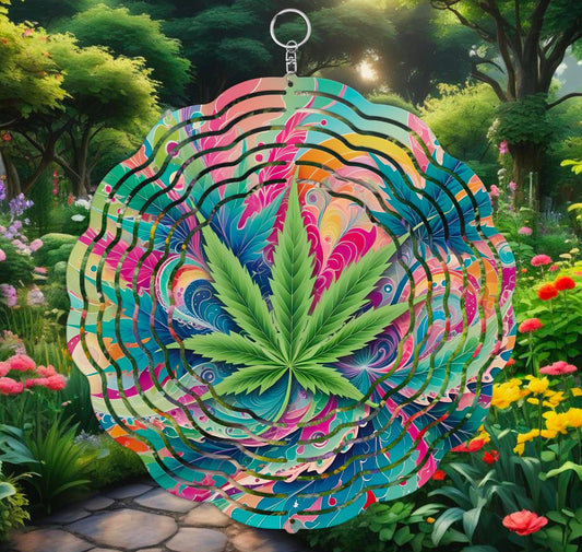 Weed with multiple colors wind spinner