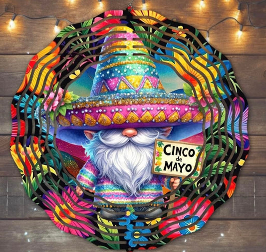 Gnome Cinco de Mayo wind spinner