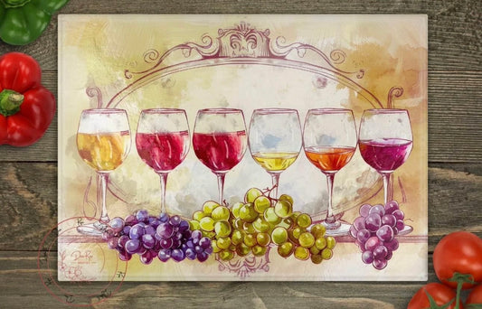 Wine glass cutting board