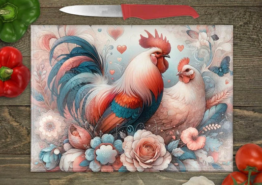 Chicken glass cutting board