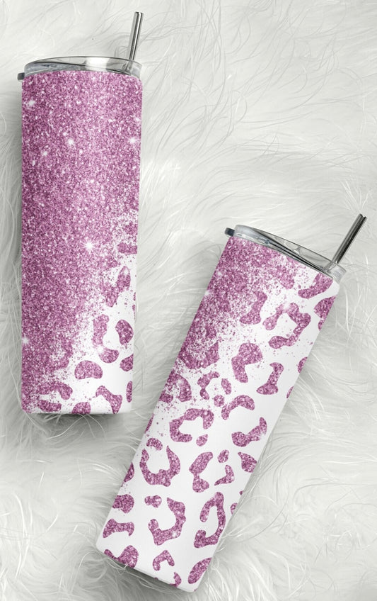 Purple sparkle kiss tumbler