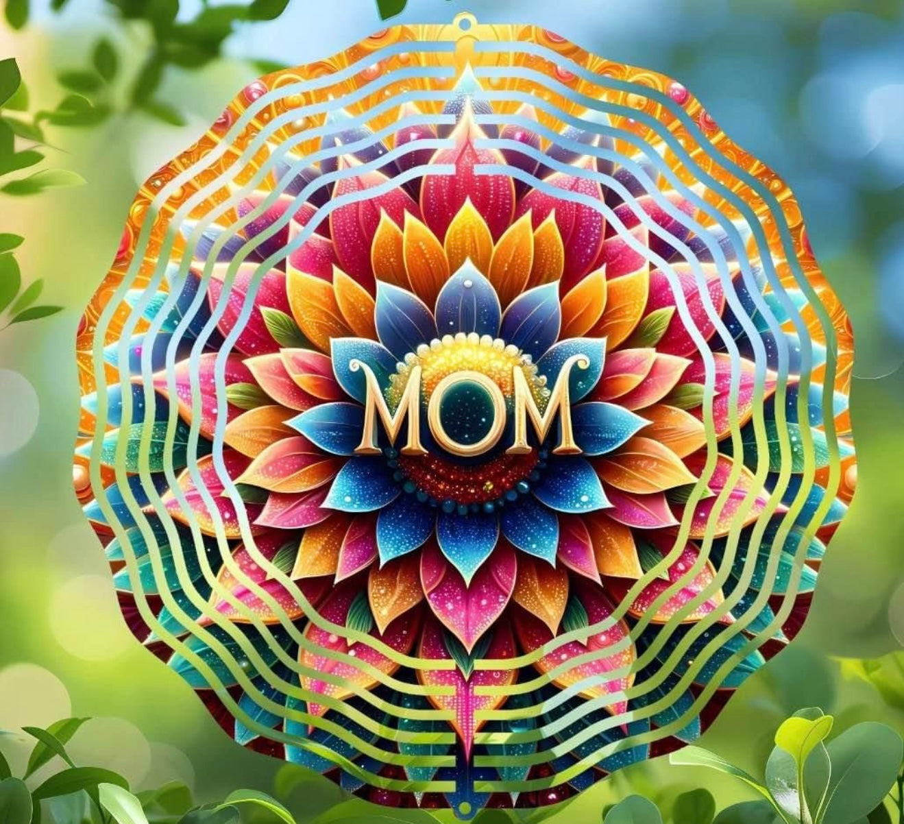 Mom flower wind spinner