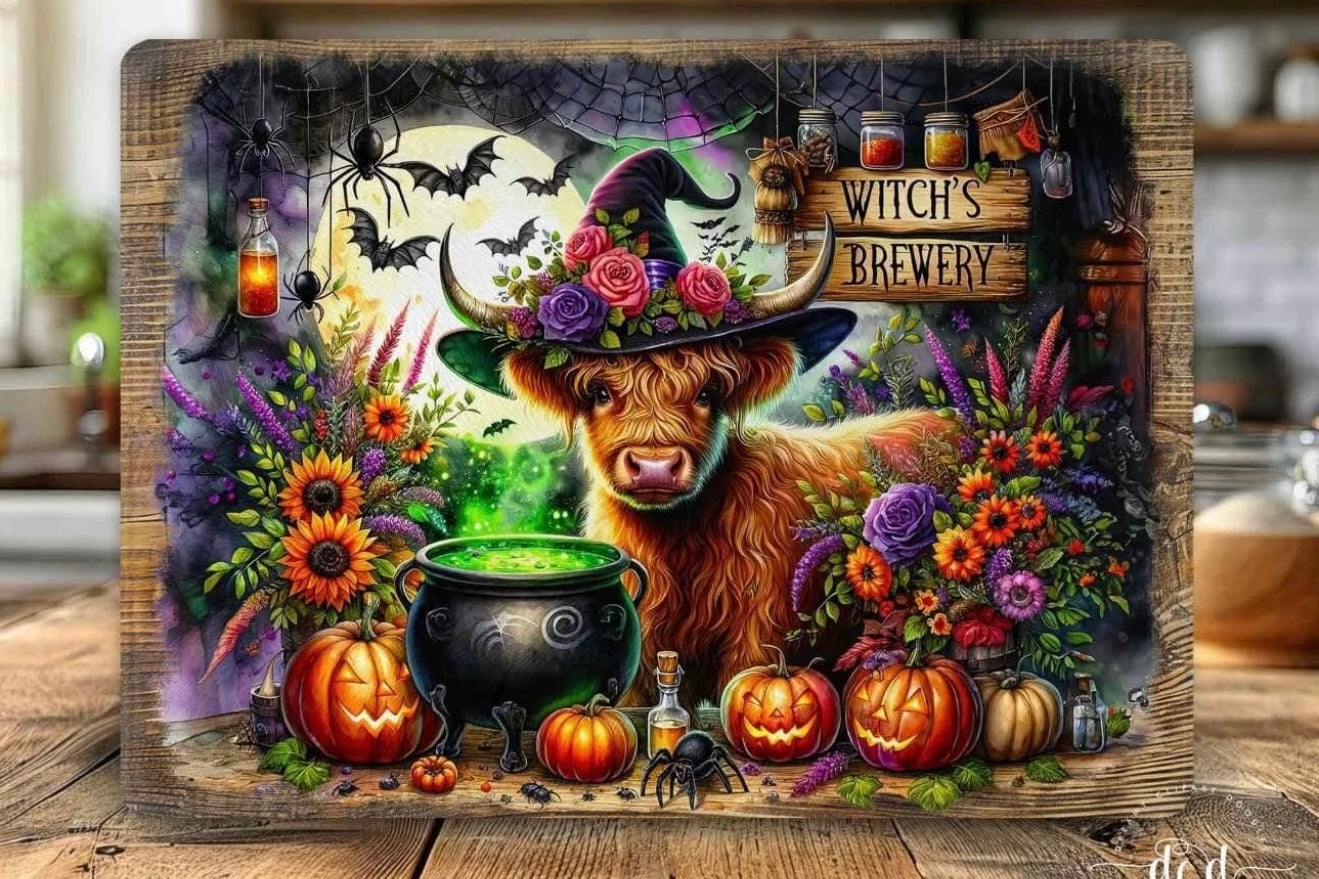 Witches brewery glass cutting board