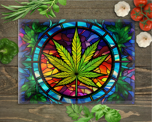 Weed glass cutting board