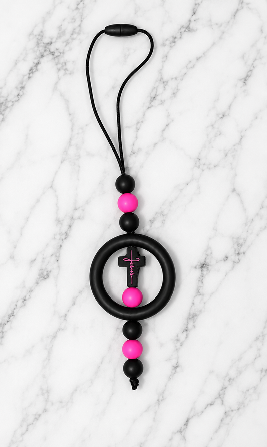Pink Jesus car rear view mirror mirror charm